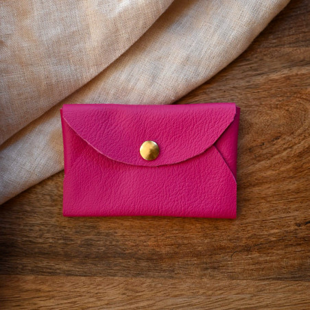 porte monnaie cuir rose