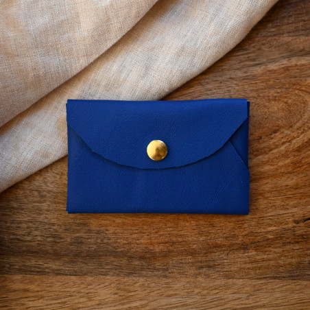 porte monnaie cuir bleu